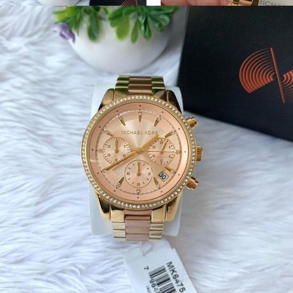 Michael Kors | Accessories | Michael Kors Ritz Chronograph 2 Tones ...